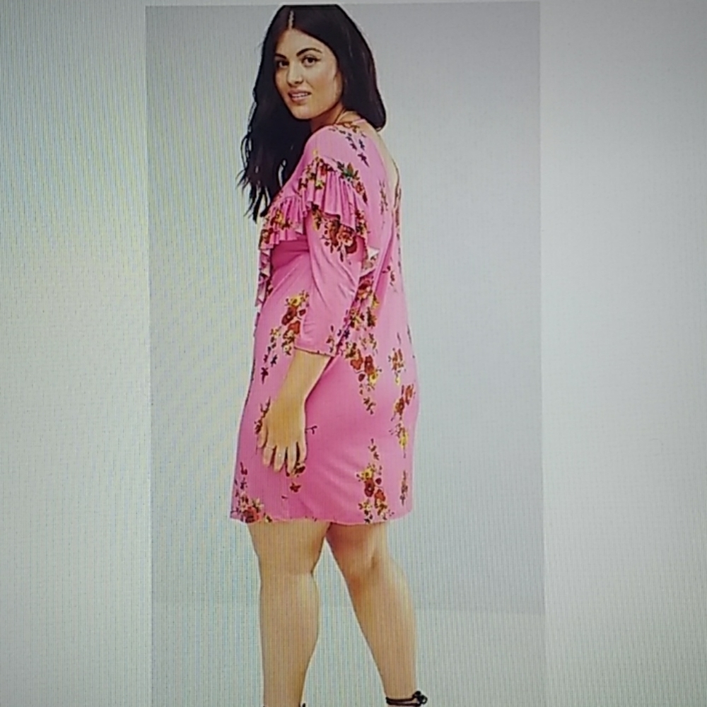 NEW ASOS Curve Floral Ruffle Dress - Picture 2 of 5